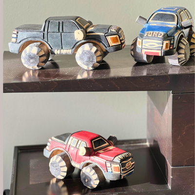 Carved Wood Cars