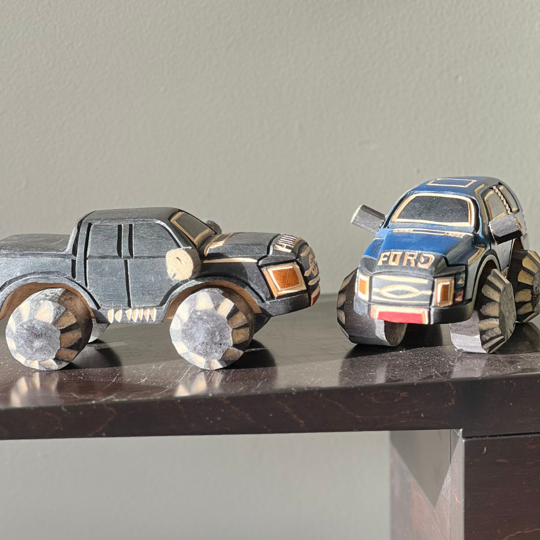 Carved Wood Cars